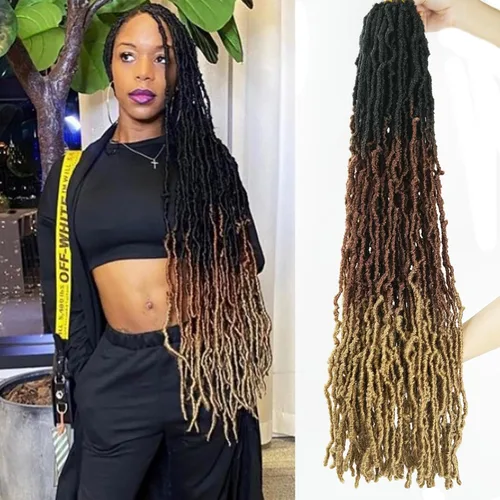 Miniatura 9 de Rastas cortas de ganchillo de pelo sintético de 14 pulgadas, 8 paquetes, nuevas rastas onduladas de ganchillo, trenzas de diosa suaves de ganchillo
