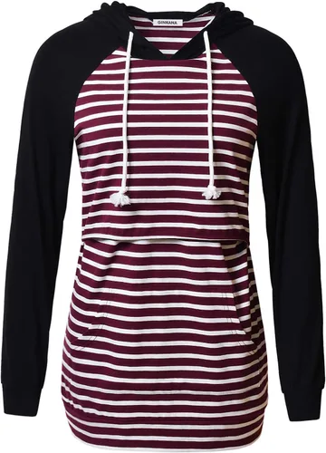 Miniatura 114 de GINKANA Sudadera con capucha para mujer, manga larga, lactancia materna, ropa casual