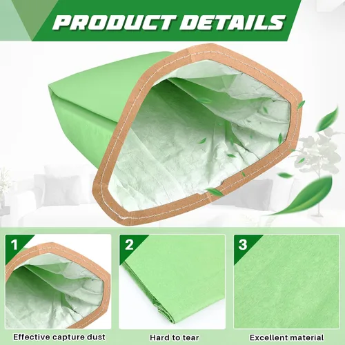 Miniatura 3 de Therwen 30 Pcs Micro Filter Bags Compatible with Proteam Backpack Vacuum Cleaner Filter Bags Replacement, Open Triangular Collar (3qt,107666)