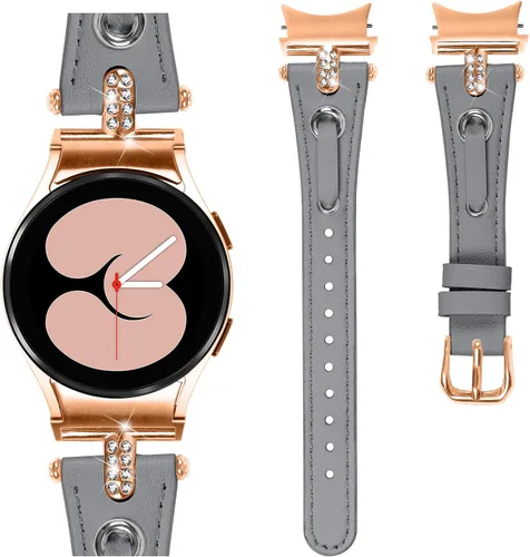 Miniatura 24 de DEALELE Correas compatibles con Samsung Galaxy Watch 6/6 Classic / 5/5 Pro / 4/4 Classic/Galaxy 3 1.614 in / Active 2, correa de repuesto de cuero