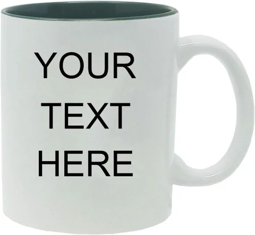 Miniatura 11 de Taza de café personalizada de cerámica blanca de 11 onzas, personalizable, color negro