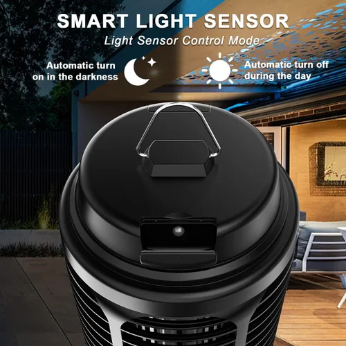 Miniatura 2 de Exterminador de insectos para exteriores, exterminador de mosquitos para interiores con sensor de luz del atardecer al amanecer, matamoscas