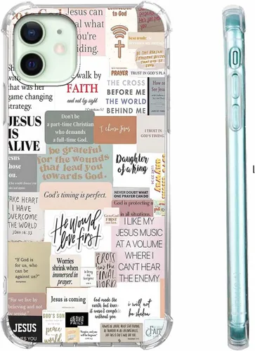 Miniatura 73 de Funda para Celular con Versículos de la Biblia, Colocación de Citas Cristianas de Jesús, Diseño Collage, Funda Protectora Suave de TPU de Moda