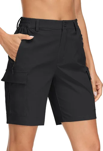 MAGCOMSEN Pantalones cortos tipo cargo de senderismo para mujer de 7 pulgadas, de secado rápido, ligeros, para golf, atletismo, casuales, de moda,