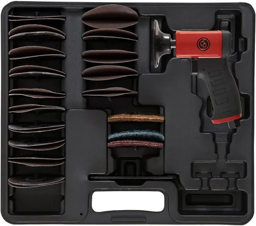 Miniatura 4 de Chicago Pneumatic CP7202 - Lijadora rotativa aleatoria neumática, mejoras para el hogar, pulidora, eliminación de óxido, herramienta rotativa, mango