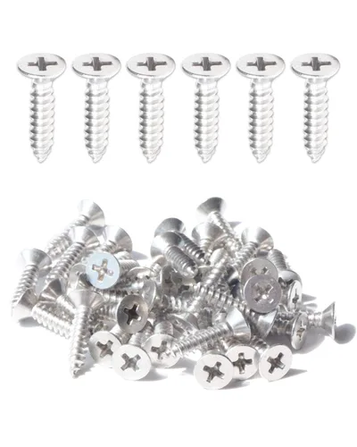 Miniatura 15 de 50 tornillos de madera Phillips de cabeza plana inoxidable #4 x 1-1/4" (32 mm) 18-8 (304) tornillos autorroscantes avellanados de acero inoxidable
