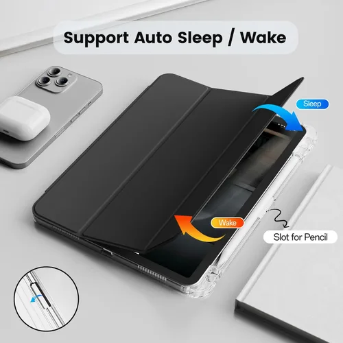 Miniatura 4 de Funda para iPad Air de 11 pulgadas M3/M2 (2025/2024), iPad Air de 5ª/4ª generación (2022/2020) de 10.9 pulgadas con soporte para lápices, funda