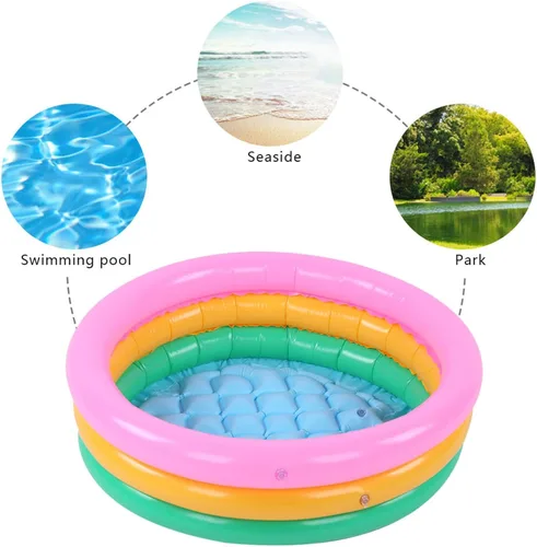 Miniatura 2 de Piscina para niños, piscina de agua para bebés en verano Piscina inflable suave para niños de color brillante piscina de lavabo para bebés (S)