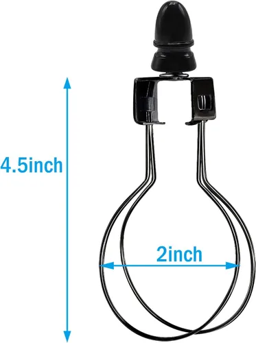Miniatura 2 de ECUDIS Paquete de 2 adaptadores para pantalla de lámpara con clip, color negro