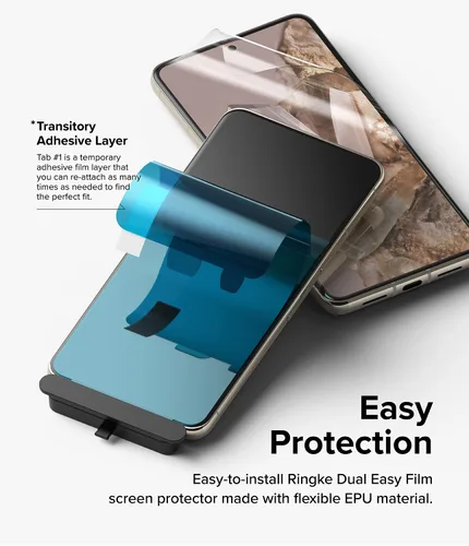Miniatura 3 de Ringke Película doble fácil [protección de 4 capas] compatible con Google Pixel 8 Pro, revestimiento de reparación autocurable, cobertura completa