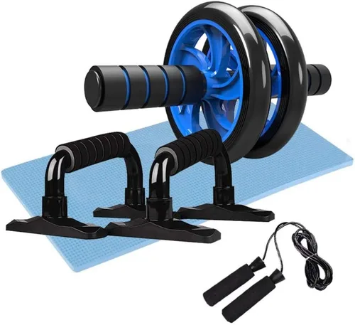 Miniatura 7 de BESPORTBLE Kit de equipo de gimnasio en casa, barra de empuje para abdominales, cuerda de saltar, banda de tracción, almohadilla de rodilla
