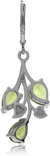 Miniatura 4 de Silvershake Pear Shape Gemstones 925 Sterling Silver Leaf Leverback Drop Dangle Earrings Jewelry for Women Anniversary Birthday Gift