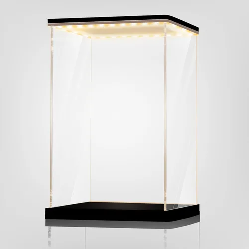 Miniatura 9 de LANSCOERY Vitrina de acrílico con luz LED ajustable amarilla/blanca/cálida, caja transparente de protección UV, vitrina a prueba de polvo