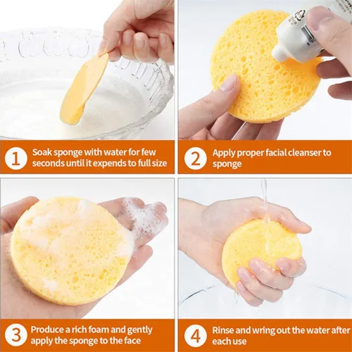 Miniatura 3 de METUUTER 50 unidades de esponjas faciales comprimidas para esteticistas - 100% esponjas de celulosa natural para el rostro, esponjas profesionales