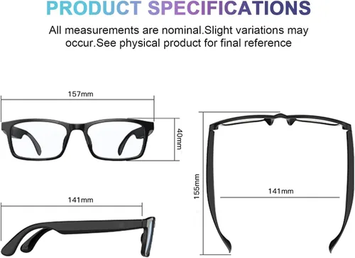 Miniatura 7 de Lentes inteligentes para mujeres y hombres, gafas de luz azul Bluetooth con lentes de sol polarizadas UV400 adicionales, compatibles