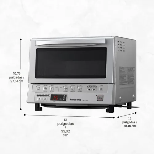 Miniatura 8 de Panasonic FlashXpress Horno tostador de encimera, tostador de 4 rebanadas de tamaño pequeño y compacto con doble calefacción infrarroja, 6 opciones