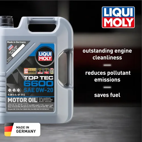Miniatura 2 de Liqui Moly Top Tec 6600 SAE 0W-20 Aceite de motor totalmente sintético 5 litros SKU: 22046