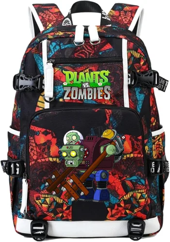 Miniatura 14 de ISaikoy Game Plants vs. Zombies - Mochila de hombro para libros, mochila escolar, mochila para computadora portátil, color rojo1