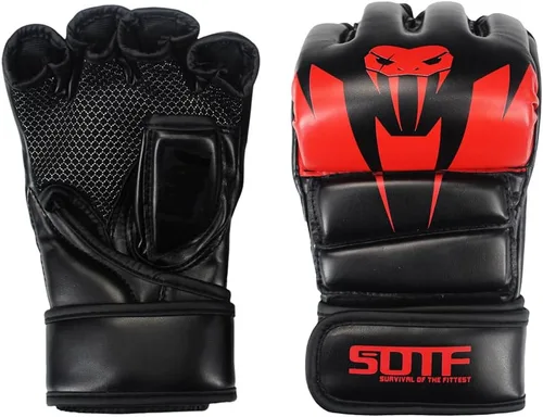 Miniatura 9 de SOTF Guantes de boxeo para adultos, guantes de entrenamiento de artes marciales mixtas, guantes de boxeo de lucha y dedos abiertos para mujeres
