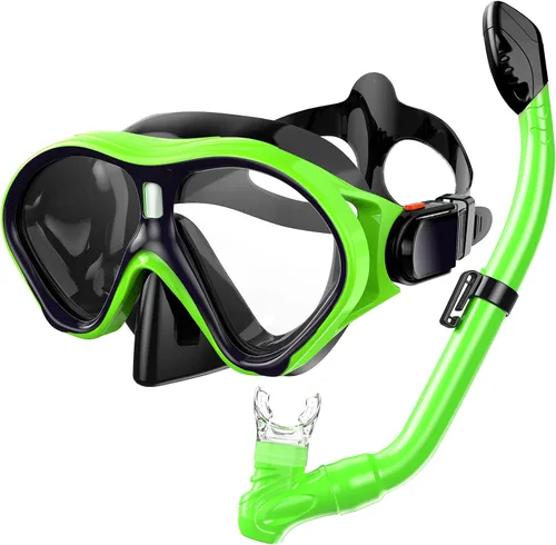 Miniatura 15 de Gintenco Juego de esnórquel para niños, máscara de buceo para niños como gafas de natación unisex, juego de máscara de buceo antivaho y esnórquel