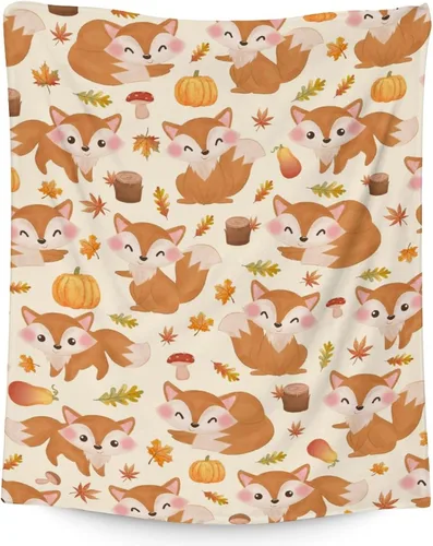 Miniatura 21 de Mantas de zorro – Manta suave y mullida para niñas – Mantas pequeñas de 30 x 40 pulgadas para sala de estar y oficina – Manta negra linda para regalo