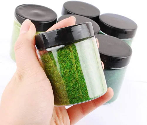 Miniatura 4 de NWFashion 6 unidades de 4.2 fl oz de césped estático para aderezo de flocado de árboles de flocado para jardín de hadas, accesorios en miniatura