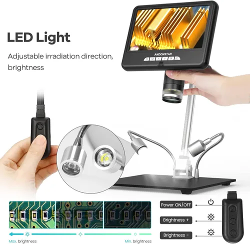 Miniatura 7 de Andonstar Microscopio digital HDMI AD207S-Pro, microscopio de soldadura, microscopio de moneda para monedas de error, kit de microscopio electrónico
