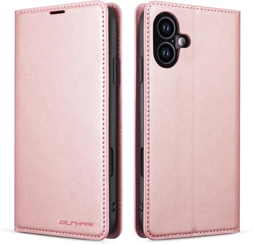 Miniatura 11 de QLTYPRI Funda para iPhone Air, Funda de piel sintética premium TPU parachoques con tarjetero Kickstand adsorción magnética oculta a prueba de golpes