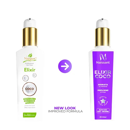Miniatura 2 de naissant Tratamiento capilar con aceite de coco, control de encrespamiento, protección contra el calor, protección UV para cabello teñido y natural