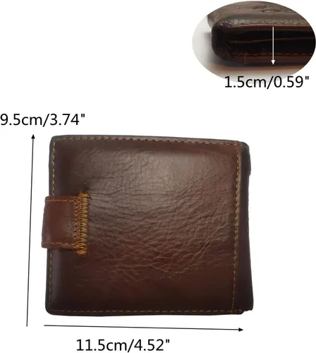 Miniatura 22 de Hombres Cool Eagle Wolf Caballo Totem Cuero Vaca Vertical Cartera Cremallera Multi-tarjeta Titular, Tótem de caballo, Minimalista