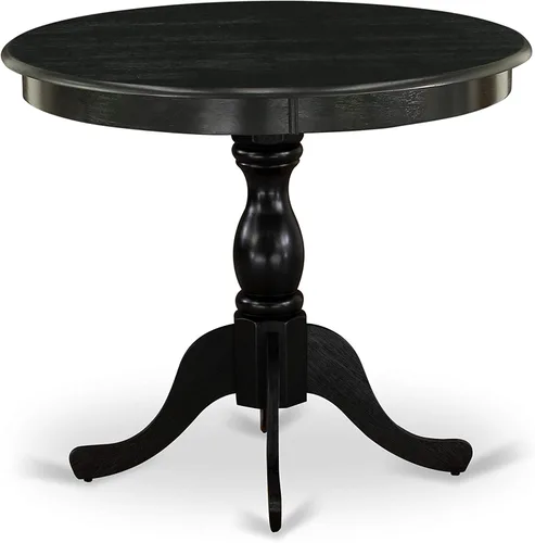 Miniatura 5 de East West Furniture AMMZ3-AB6-06 - Juego de mesa de comedor moderno de 3 piezas que contiene una mesa de cocina redonda con pedestal y 2 sillas