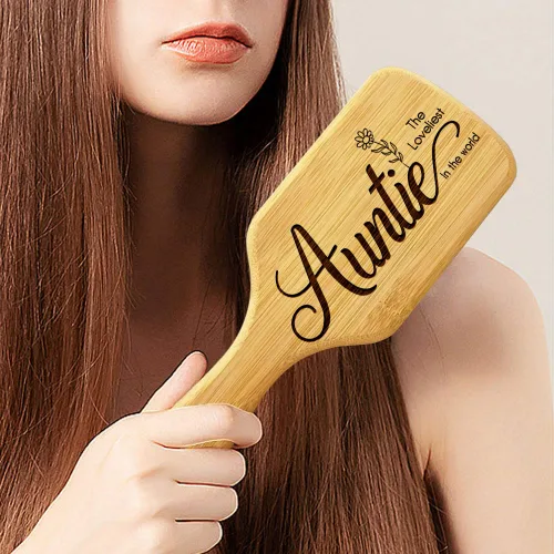 Miniatura 2 de Regalos para tía, cepillo de pelo personalizado, peine de madera natural, aniversario de boda, feliz día de la madre, día de San Valentín