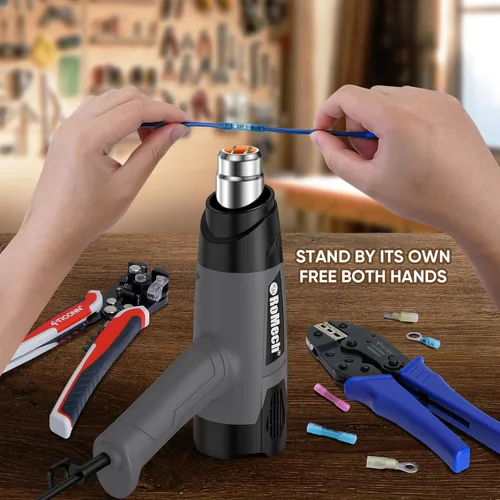 Miniatura 6 de ROMECH Pistola de calor resistente de 1500 W, kit de pistola de aire caliente con control de temperatura variable con 2 caudales de aire de 120 °F a