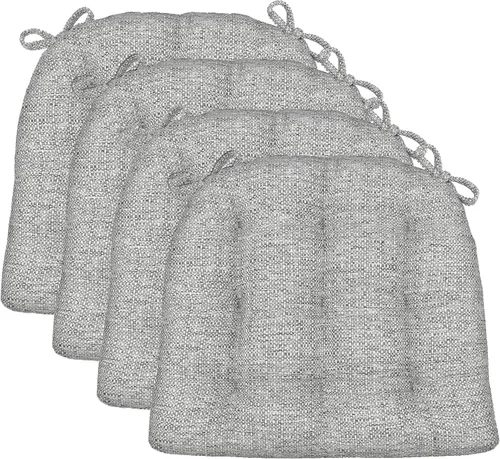 Miniatura 21 de Barnett Home Decor Cojines para silla de comedor Brisbane plateado gris con lazos - Tamaño mediano 16.5 x 18 Almohadilla para silla - Relleno