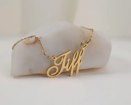 Miniatura 3 de Collares con nombre personalizado chapado en oro de 18 quilates con dije de corazón para mujeres y niñas
