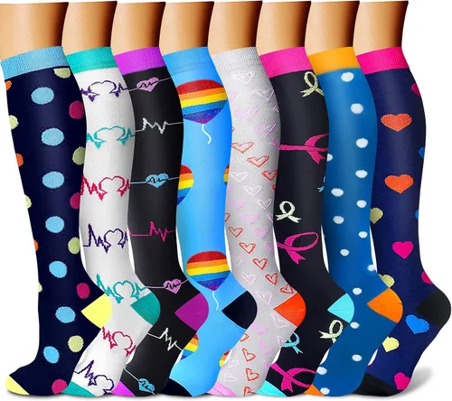 Miniatura 19 de Calcetines de compresión para mujeres y hombres 15-20 mmHg, mejores para uso médico, enfermería, para correr, atletismo, varices, viajes