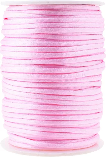 Miniatura 47 de Mandala Crafts Cordón de Satén de Nailon 2mm Cordón Rattail Champagne - 100 Yardas Cordón de Nailon Chino para Nudos Cordón de Seda Cola de Rata