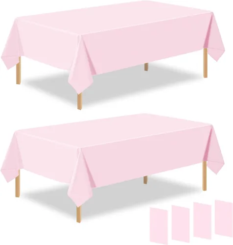 Miniatura 15 de Paquete de 2 manteles rectangulares desechables de plástico negro de 54 x 108 pulgadas, manteles de plástico negro para cumpleaños, bodas