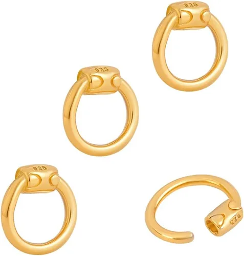 Miniatura 6 de PH PandaHall 4 anillos de plata de ley con bloqueo, anillo de conector de platino de 0.236 pulgadas, calibre 18, anillos de cadena de correo