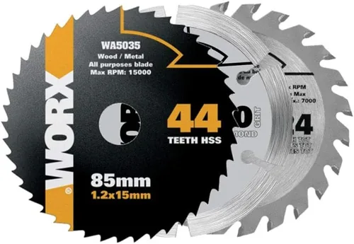 Worx WA8501 Versacut Compact Circ Saw Juego de cuchillas de corte de 3 piezas