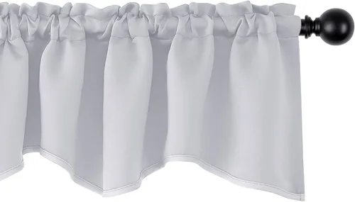 Miniatura 15 de Cenefas Deconovo festoneadas para cortinas pequeñas para oscurecimiento con barra de cortina sólida