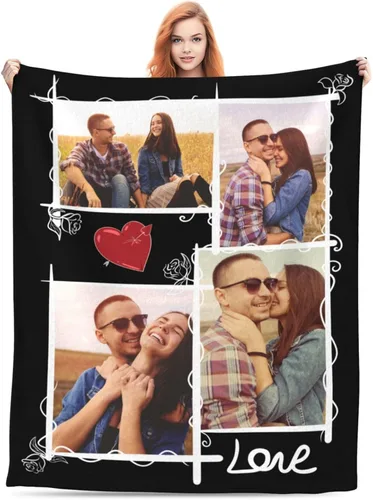 Miniatura 40 de Manta personalizada con foto, manta personalizada con imagen para regalos de pareja, mantas de franela personalizadas para adultos, niños