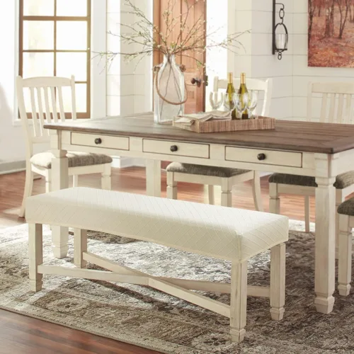 Miniatura 2 de Fuloon - Funda elástica de jacquard para banco de comedor, antipolvo, desmontable, funda para banco lavable, protector de cojín de asiento para Beige