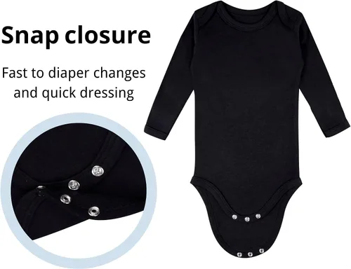 Miniatura 4 de GUISBY Body para bebé, body de manga larga de rayón para niños y niñas de 0 a 24 meses