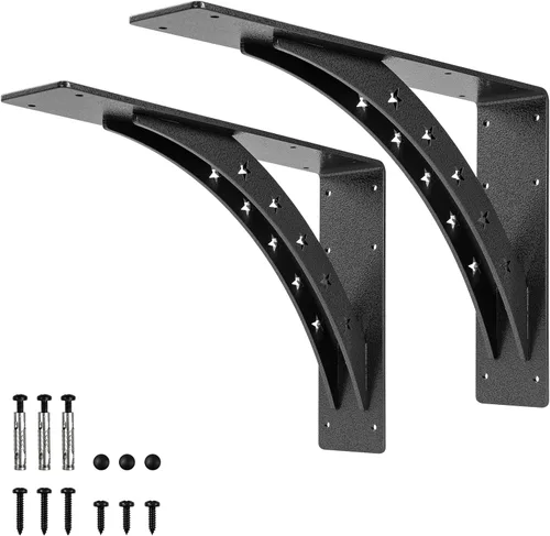 Miniatura 9 de Soportes de estante resistentes de 7 x 6 pulgadas, carga máxima de 900 libras, soportes de metal de aleación de alta calidad (juego de 2) soportes