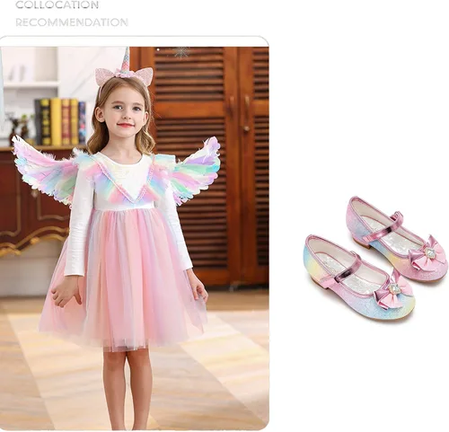Miniatura 3 de Furdeour - Zapatos de vestir para niñas estilo Mary Jane ideal para damitas de honor, zapatos con brillantina de princesa para niñas pequeñas
