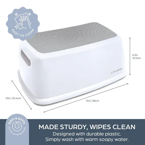 Miniatura 6 de Dreambaby Taburete para niños y adultos, ayuda de entrenamiento con escalones antideslizantes de agarre seguro, soporta hasta 320 libras para niños