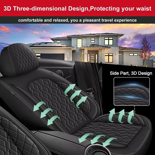 Miniatura 5 de DISUTOGO Fundas de asiento para Toyota 4Runner 2003-2024 2025: juego completo de fundas de asiento de automóvil impermeables de piel sintética