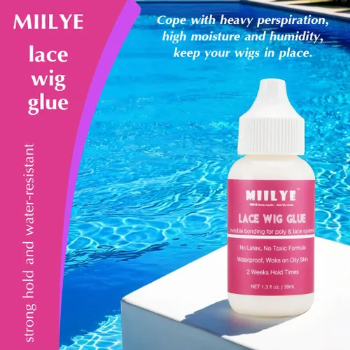 Miniatura 5 de MIILYE Juego de spray de pegamento para peluca para encaje frontal Pegamento blanco y removedor con banda de fusión Kit de encaje