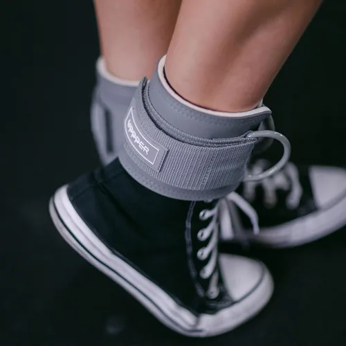Miniatura 4 de UPPPER Correas de tobillo para máquinas de cable (par) – Accesorio de puño de cable acolchado ajustable para gimnasio, doble anillo en D, calidad